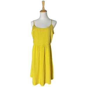 Old Navy Yellow Pleated Sundress Midi
